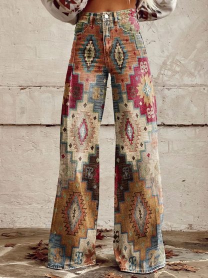 Boho Chic Aztec  | Vintage Flared Pants